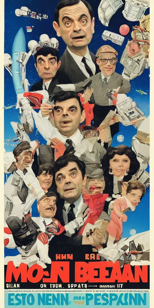 Image similar to criterion collection Poster art for the film Mr. Bean goes to Space