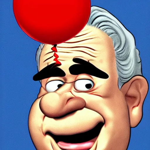 Image similar to cartoon caricature of scowling robert deniro holding a smiley face balloon by bill ward and hirschfeld