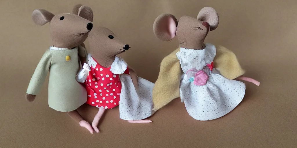 Image similar to the cutest little mouse is happy to wear a new dress