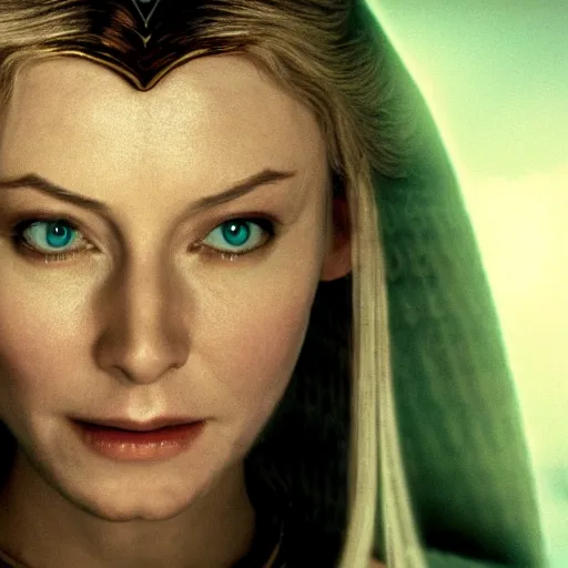 Prompt: galadriel from lord of the rings, movie still, 4 k