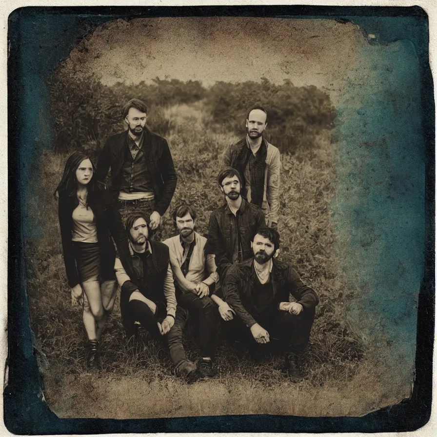 Prompt: symbolism tintype artwork for the atmospheric indie music album titled :'destiny road '. good vibes, easygoing, lighthearted