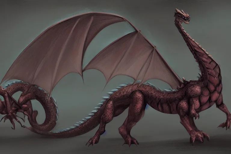 Image similar to full body digital illustration of a baby dragon by randy Vargas, pastel, concept art, matte background, deviantArt, artstation