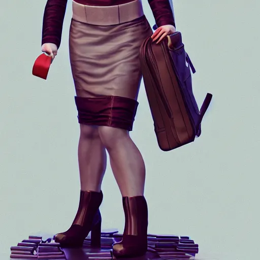 Prompt: amazonian woman in business attire, realistic, high resolution, artstation