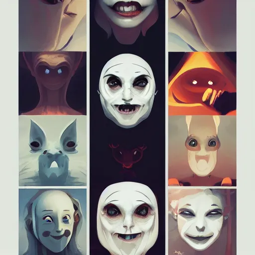 Image similar to face icon stylized minimalist scary stories to tell in the dark, loftis, cory behance hd by jesper ejsing, by rhads, makoto shinkai and lois van baarle, ilya kuvshinov, rossdraws global illumination