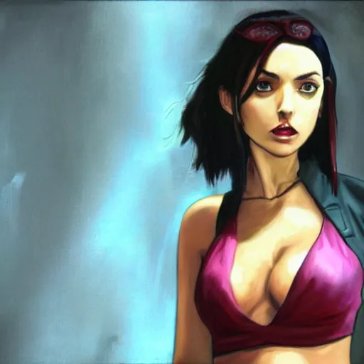 Image similar to Ana de Armas as faye valentine from Cowboy Bebop, extremely detailed, painting, portrait