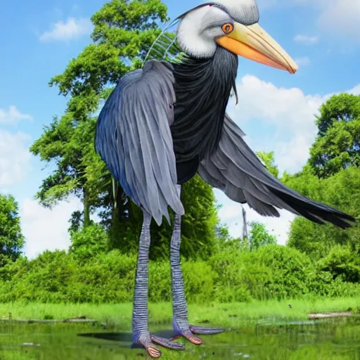 Image similar to shoebill stork in armor suit