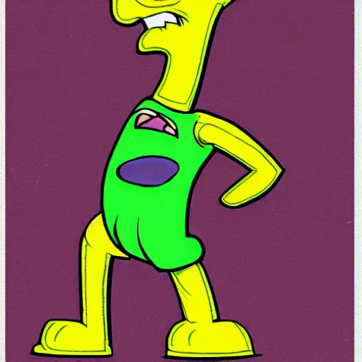 Image similar to ugly cute 1 9 9 0's morning cartoon character, aaahh!!! real monsters cartoon style