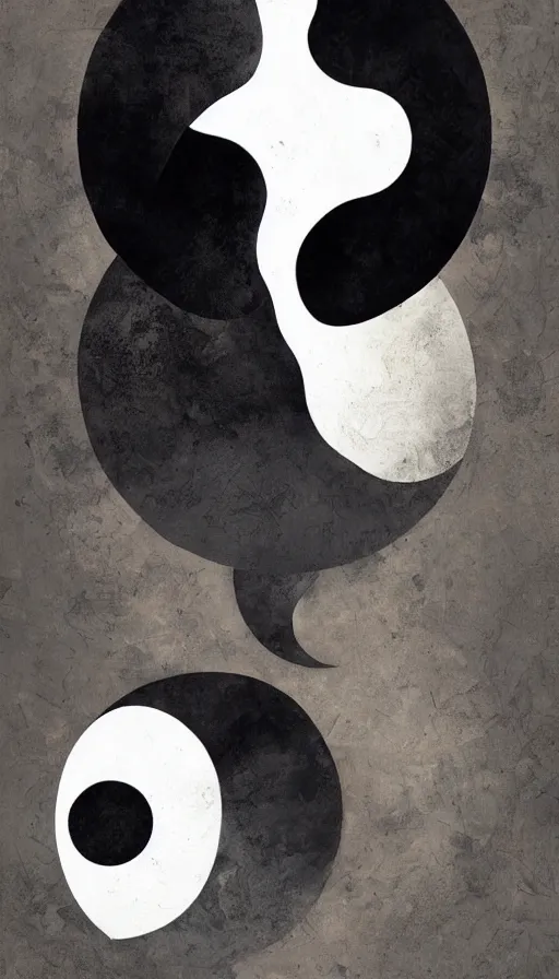 Image similar to Abstract representation of ying Yang concept, by Greg Rutkowski