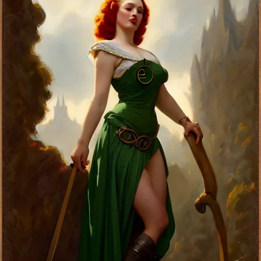 Prompt: celtic medieval queen portrait matte painting, trending on artstation, gil elvgren, greg rutkowski, magali villeneuve, artgerm, jeremy lipkin, michael garmash, celtic, brythonic