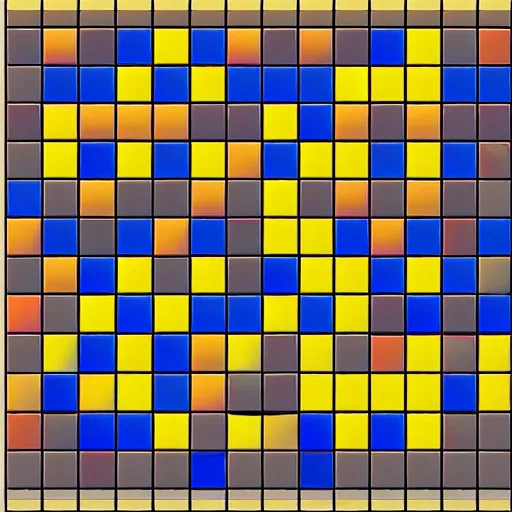 Image similar to a screenshot of tetris painted by mondrian