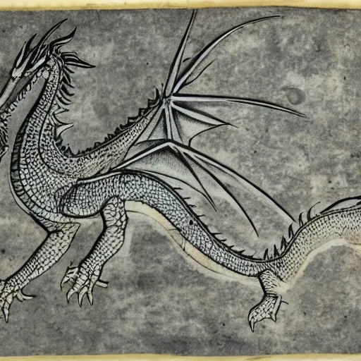 Prompt: full ancient detailed paper describing dragons in great detail
