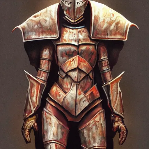 Prompt: Bonemold armor from morrowind painted by Alex Ross