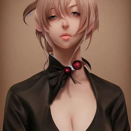 Image similar to portrait of an absurdly graceful, elegant, sophisticated ( barista ) woman, by artgerm, range murata, intricate, beautiful, artstation 8 k