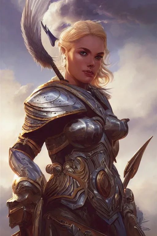 Image similar to amazon valkyrie athena, d & d, fantasy, portrait, highly detailed, headshot, digital painting, trending on artstation, concept art, sharp focus, illustration, art by artgerm and greg rutkowski and magali villeneuve