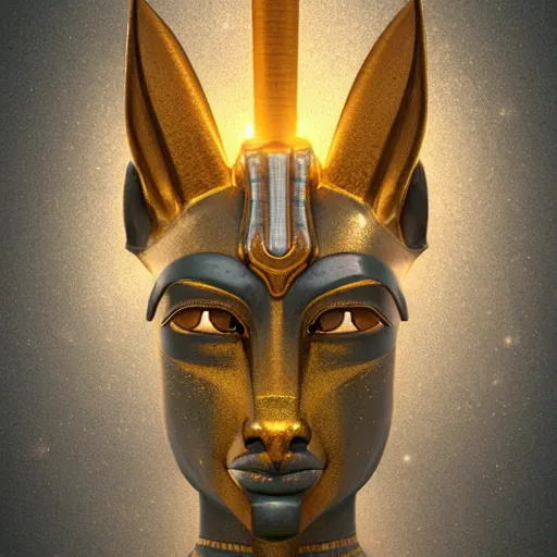 Prompt: egypt god, anubis, head, light circles, degital art, artstation, highly detailed, perfect lightning