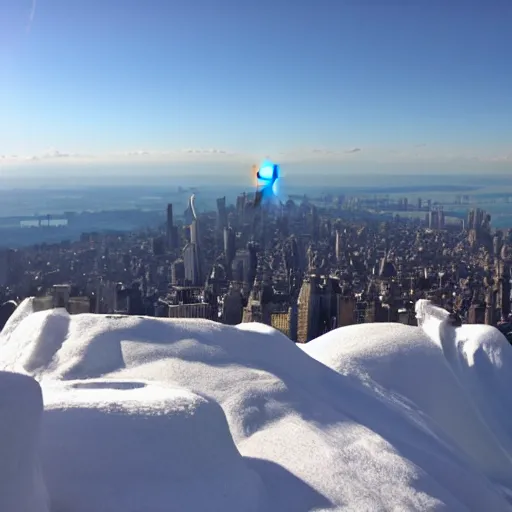 Image similar to view of New York from the Mont Blanc