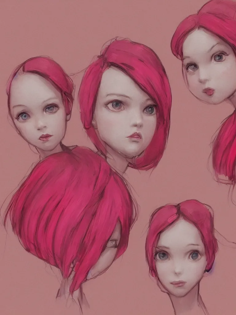 Prompt: pink and red twins by Disney Concept Artists, blunt borders, golden ratio