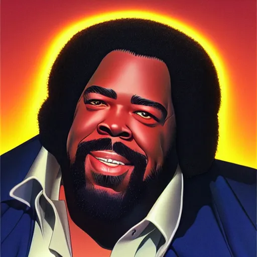 Image similar to barry white by clyde caldwell, ilya kuvshinov, rossdraw, very detailed