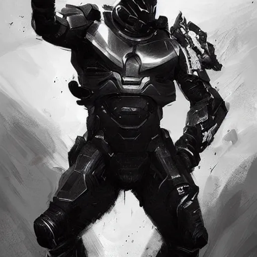 Prompt: galactic slayer gigachad black and white trending on artstation, painted by greg rutkowski