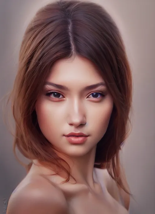 Image similar to photo of a gorgeous young woman in the style of stefan kostic, realistic, sharp focus, 8 k high definition, insanely detailed, intricate, elegant, art by stanley lau and artgerm