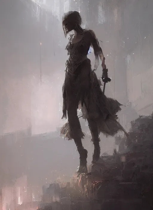 Image similar to fantasy, rule of thirds, intricate outfit, spotlight, by greg rutkowski, by jeremy mann, digital painting