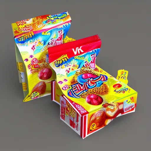 Image similar to 8 k 3 d model rendering of japanese candy package, high textured, conceptual, intricate detailed painting, illustration sharp detail, manga 1 9 9 0