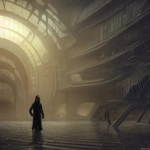 Prompt: abandoned retro sci-fi city foggy rainy futuristic digital painting, artstation, concept art, soft light, hdri, smooth, sharp focus, illustration, fantasy, intricate, elegant, highly detailed, D&D, matte painting, in the style of Greg Rutkowski and Alphonse Mucha and artemisia, 8k, highly detailed, jurgens, rutkowski, bouguereau, pastoral, rustic, georgic