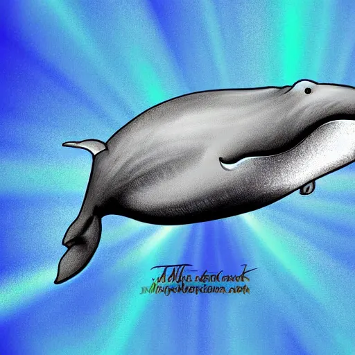 Image similar to muscular buff whale, digital art