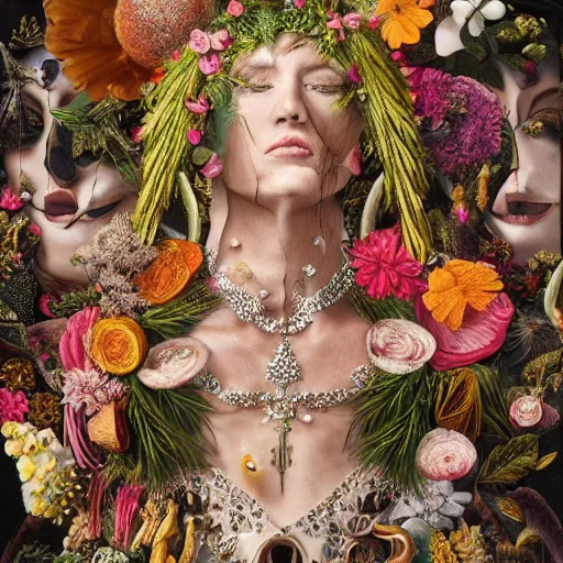 Prompt: atmospheric | octane render | insanely detailed and intricate | hypermaximalist | elegant | ornate | luxury | elite | Arcimboldo collage | hyper realistic | super detailed