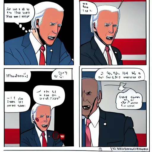 Prompt: presidential anime of Joe Biden receiving the dark power of the Necromantic Force