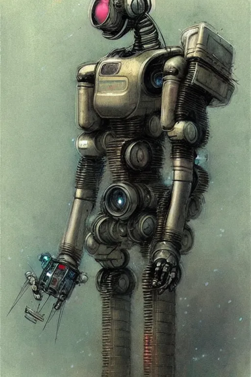 Prompt: ( ( ( ( ( 1 9 5 0 retro future cyberpunk robot. muted colors. ) ) ) ) ) by jean - baptiste monge!!!!!!!!!!!!!!!!!!!!!!!!!!!!!!