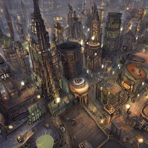 Image similar to A huge steampunk city. 8k.