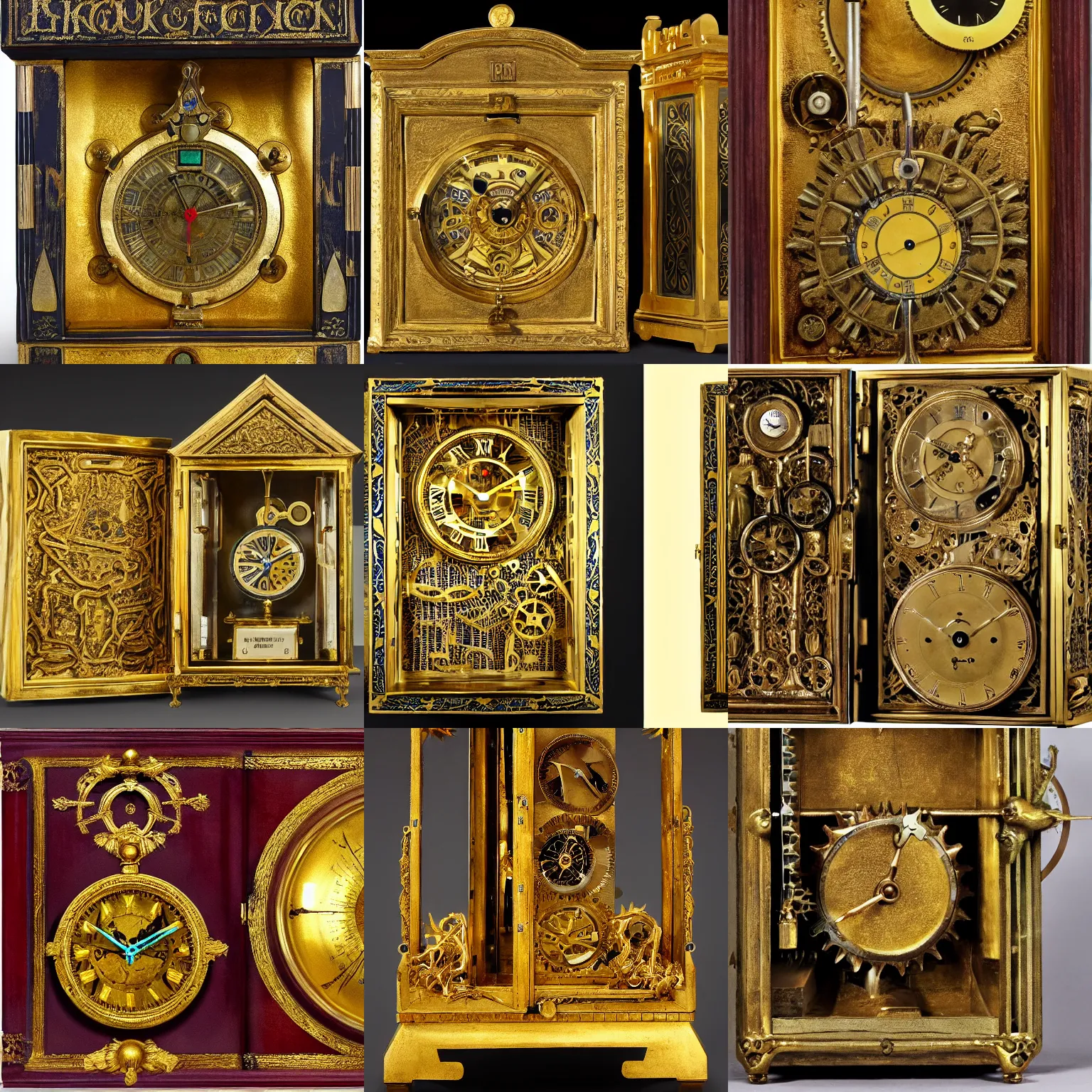 Prompt: an organic and clockwork Reliquary gilded and fed