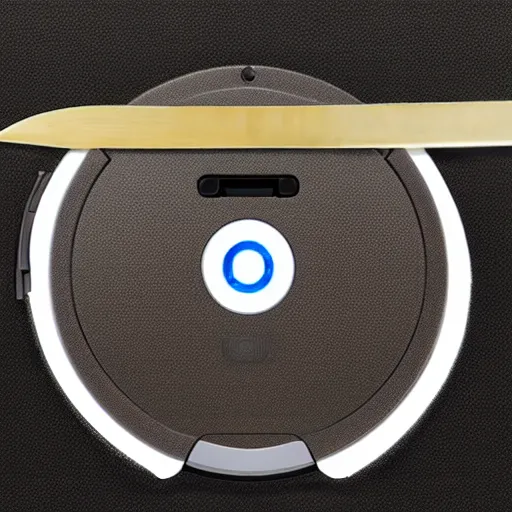 Image similar to roomba with a knife