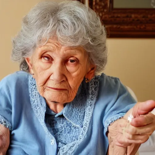 Image similar to grandma giving you the interested eyes, turned on