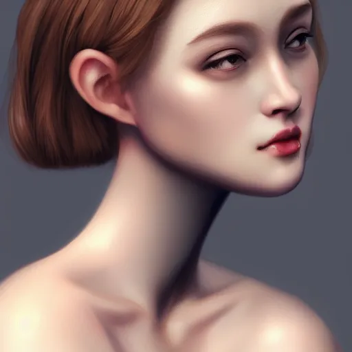 Image similar to a beautiful and elegant girl by wlop, dream, closeup headshot, 8 k, high detailed, ultra - realistic painting, trending on artstation, cg rendering.