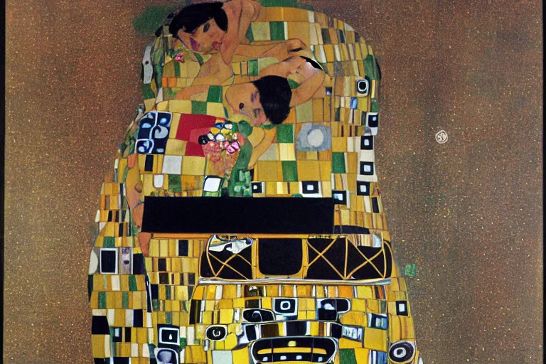 Image similar to gustav klimt vw beetle