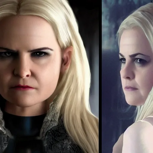 Image similar to ultra realistic evil emma swan