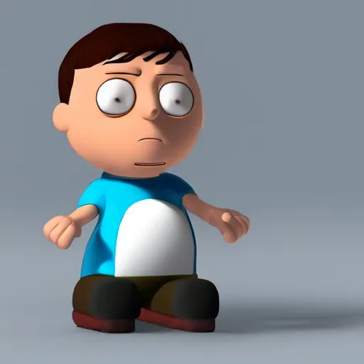 Prompt: a 3D model of Stewie from Family Guy