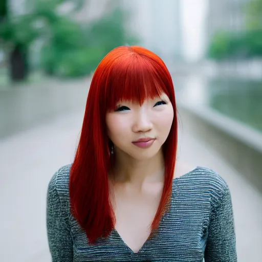 asian people with red hair