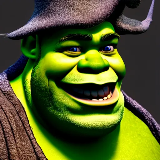 Image similar to shrek as gandalf, highly detailed, extremely high quality, hd, 4 k, 8 k, canon 3 0 0 mm, professional photographer, 4 0 mp, lifelike, top - rated, award winning, realistic, detailed lighting, detailed shadows, sharp, no blur, edited, corrected, trending