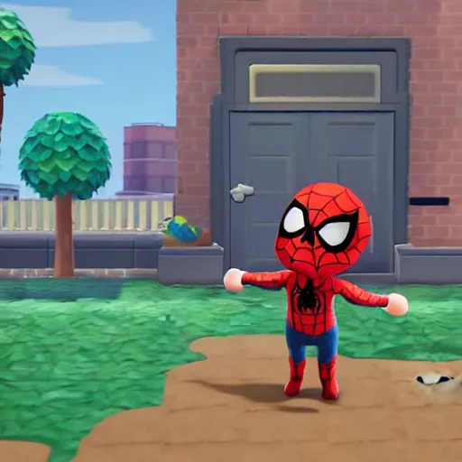 Prompt: Spider-Man as an Animal Crossing Character