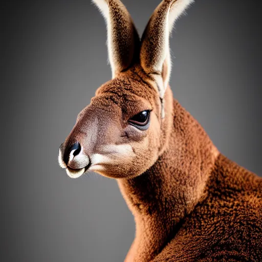 Image similar to a terrifying photo of a muscular kangaroo, studio photography, high detail, ultra high detail, 4 k, hdr, 8 k