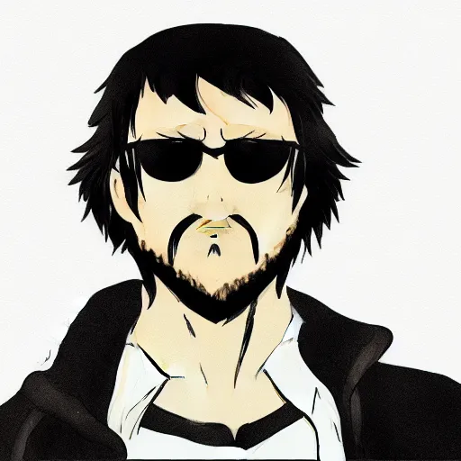 Image similar to the unabomber sketch as an anime character