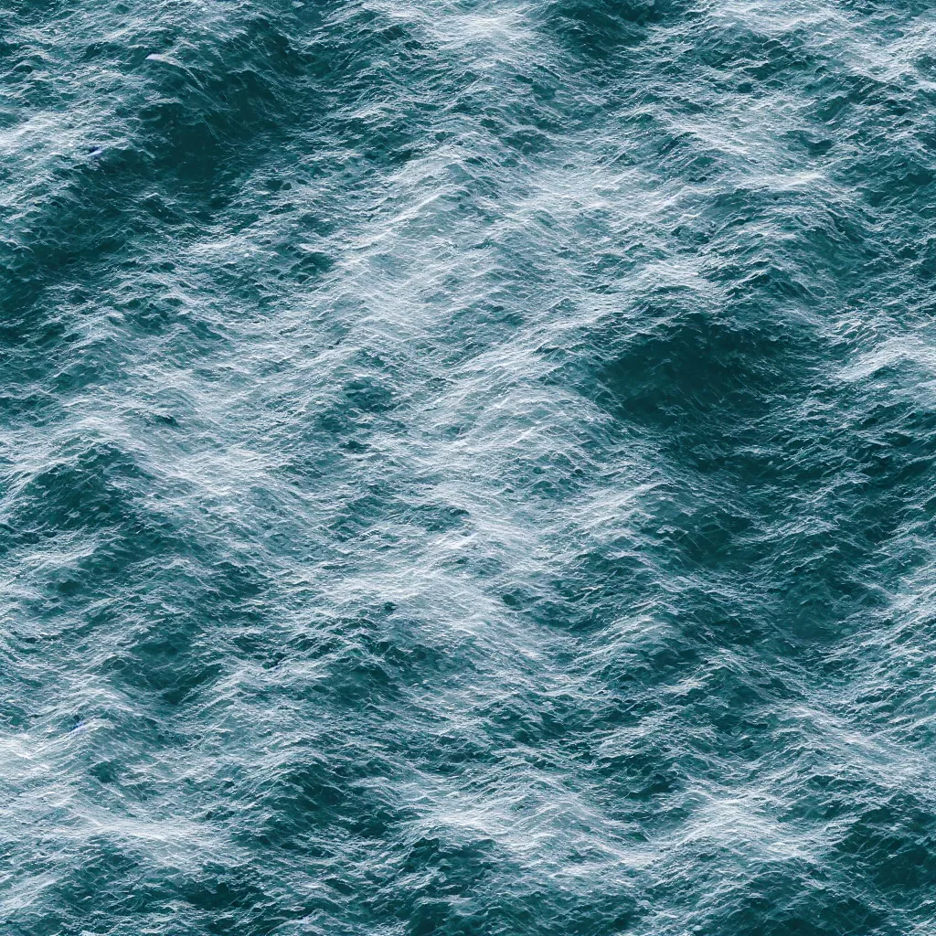 Image similar to “ an ultra detailed oil painting of a 3 d volumetric grid, a displacement map of ocean waves extrudes the grid shapes radially from center, solid geometric shapes travel along the y axis at varied sizes and interact with the waves where they meet, volumetric lighting, soft shadows, ray tracing, octane render, monochromatic, blender 3 d, 8 k ”