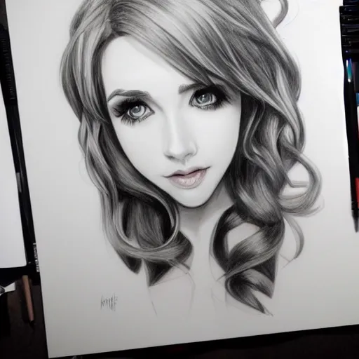 Image similar to amouranth pencil art, ultra detailed