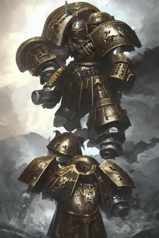 Image similar to armor portrait heros warhammer 4 0 k horus heresy fanart - the primarchs emperor by johannes helgeson animated with vfx concept artist & illustrator global illumination ray tracing hdr fanart arstation zbrush central hardmesh 8 k octane renderer comics stylized