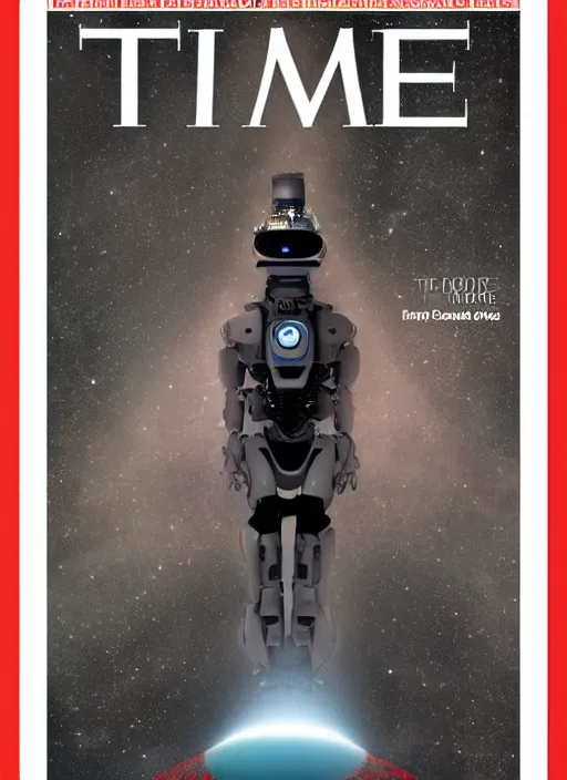 Image similar to TIME magazine cover, the coming AI singularity, 4k