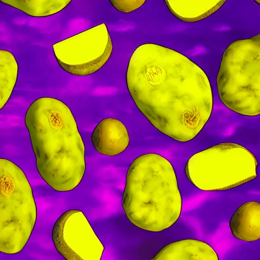 Image similar to vaporwave violet potato with yellow background