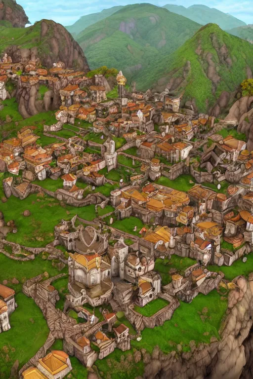 Prompt: Ouro preto Minas gerais by dofus online Rendering with several goblins . full of details, by squaresoft and breath of fire 4, Matte painting, trending on artstation and unreal engine